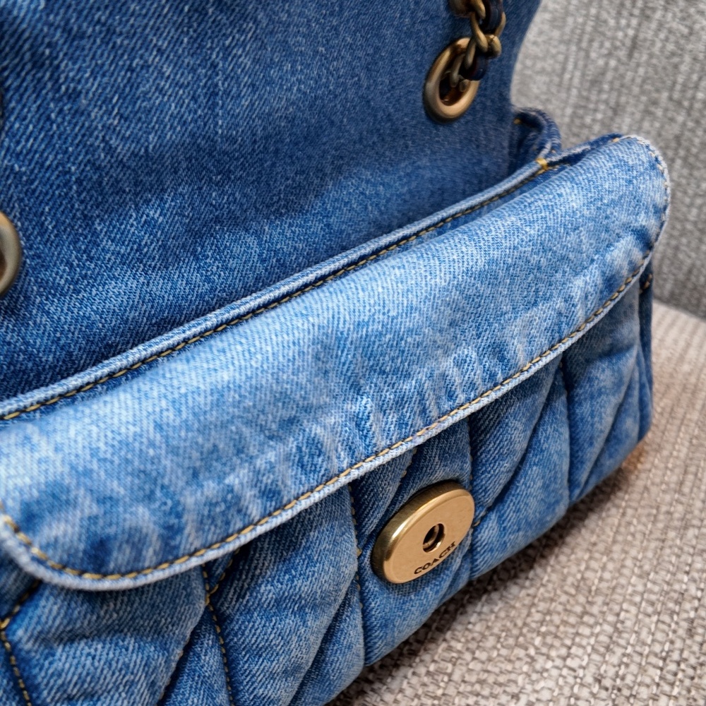 Quilted Denim Pillow Tabby Shoulder Bag - Picture 3 of 6